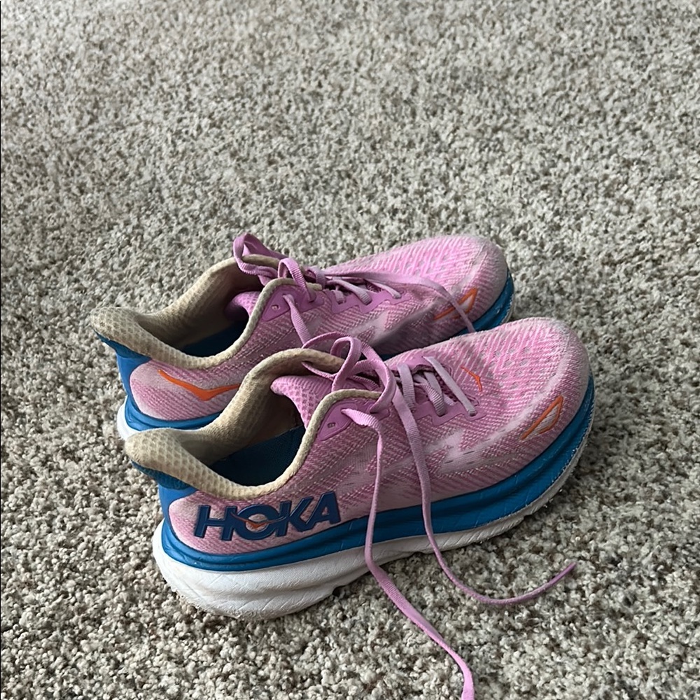 Hoka Vibrant Pink and Blue Sneakers